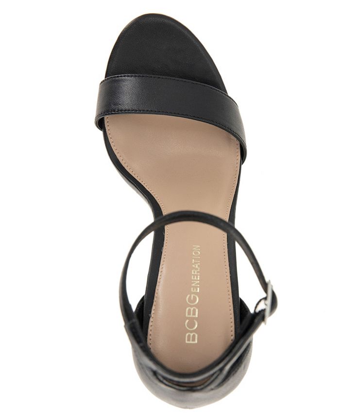Sandales BCBGeneration Talon Bloc 7.5 - Noir, à Lanières, Occasion Très Bon état