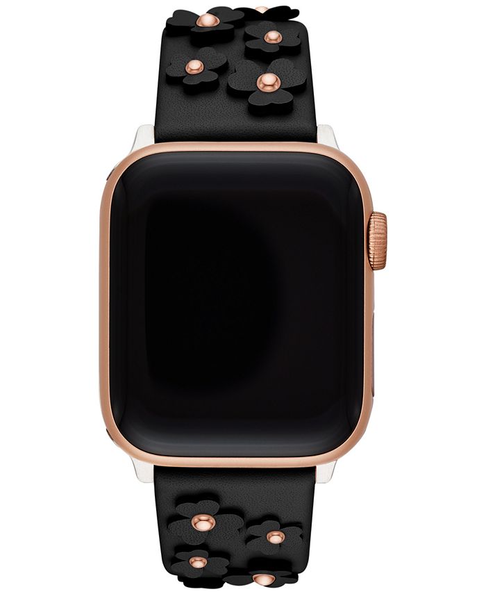 kate spade new york Women's Interchangeable Studded Floral Black Leather  Apple Watch Strap 38mm/40mm & Reviews - All Fashion Jewelry - Jewelry &  Watches - Macy's