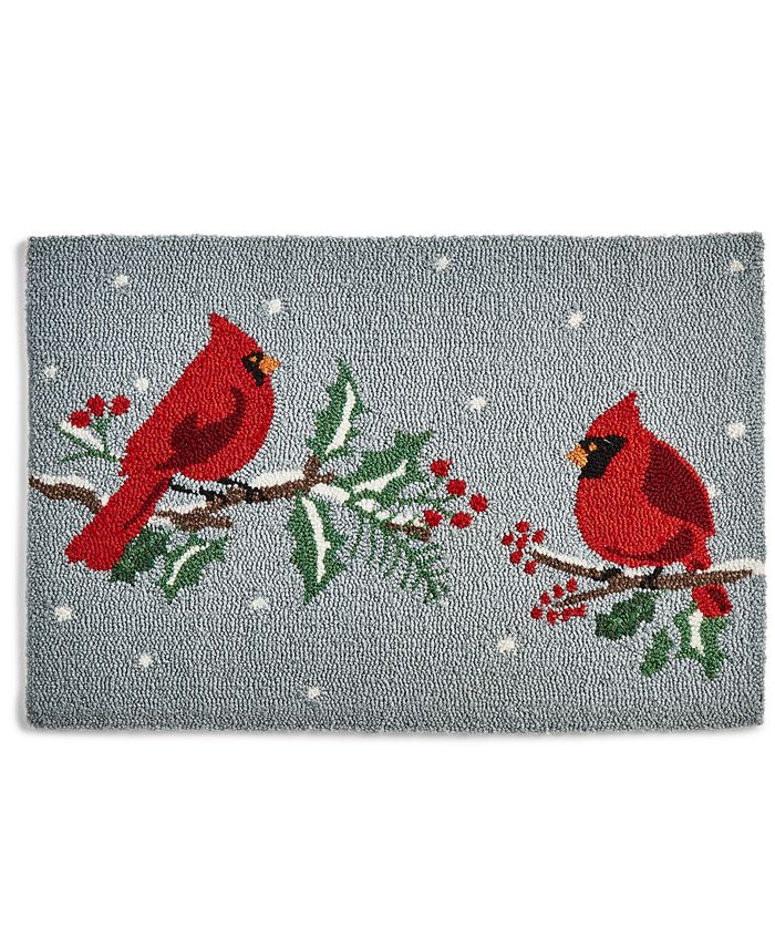 Martha Stewart Collection Cardinal Handhooked Holiday Rug, 20" x 30