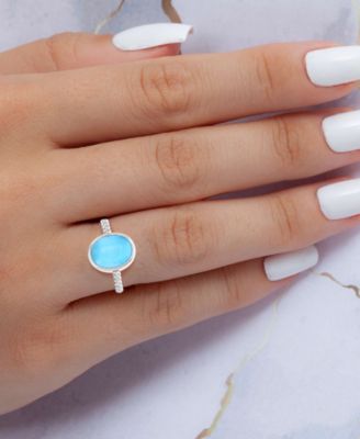 Larimar Oval Ring in Sterling Silver