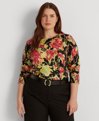 Floral Cotton-Blend Sweater 