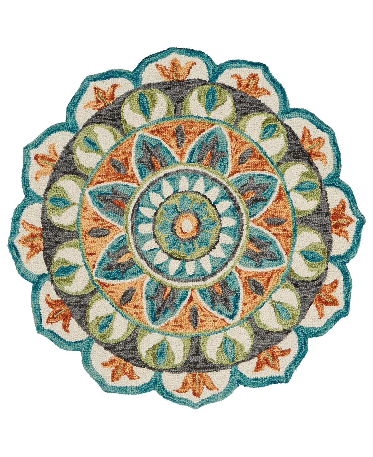 Lr Home Radiance Rdc54085 6' X 6' Round Area Rug In Teal,green
