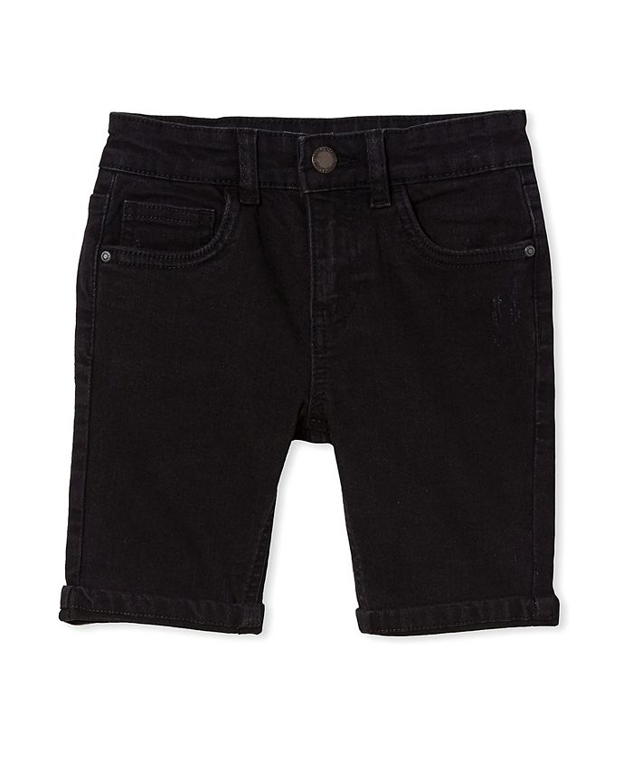 Boys black top jean shorts