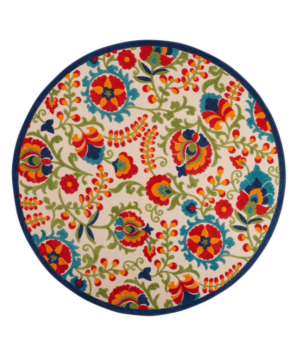 Nourison Aloha Alh17 7'10" X 7'10" Round Outdoor Area Rug In Multi