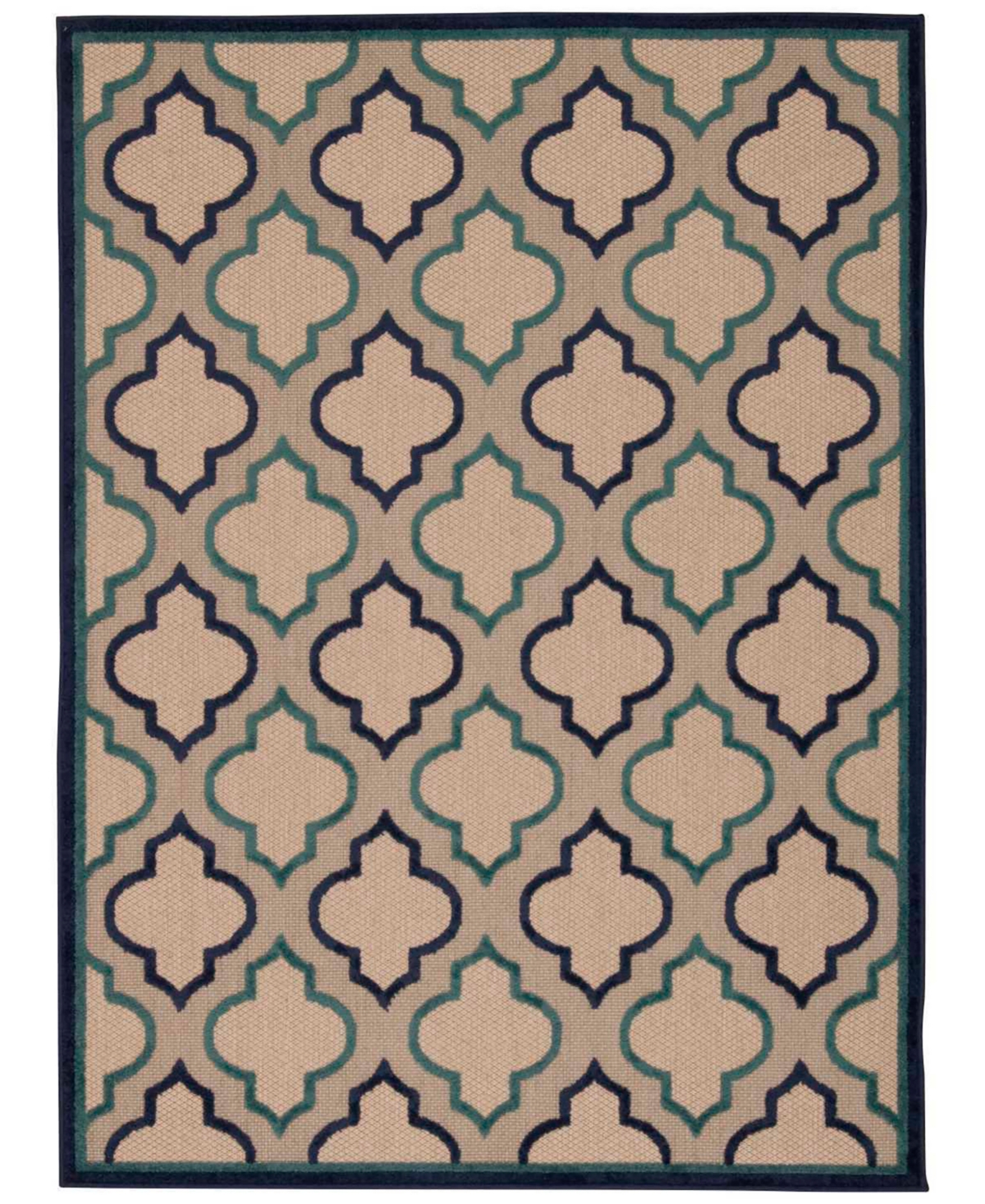 Nourison Aloha Alh06 5'3" X 7'5" Outdoor Area Rug In Navy