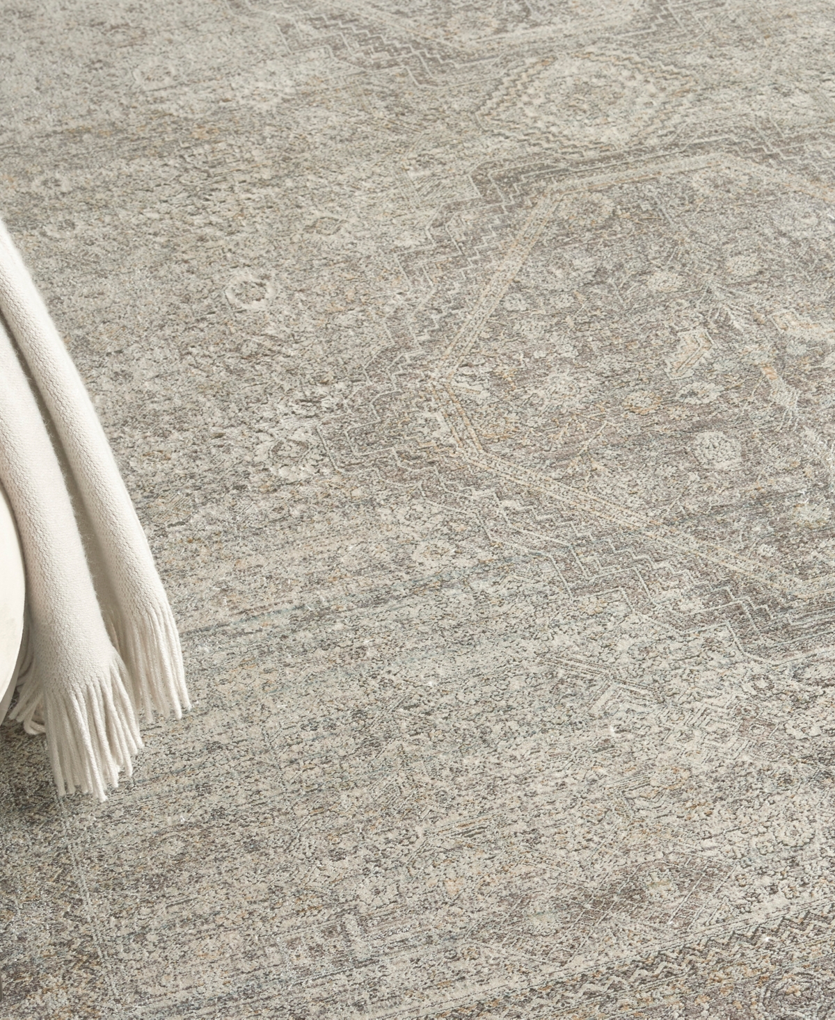 Nourison Home Starry Nights Stn04 5'3" X 7'3" Area Rug In Cream,gray