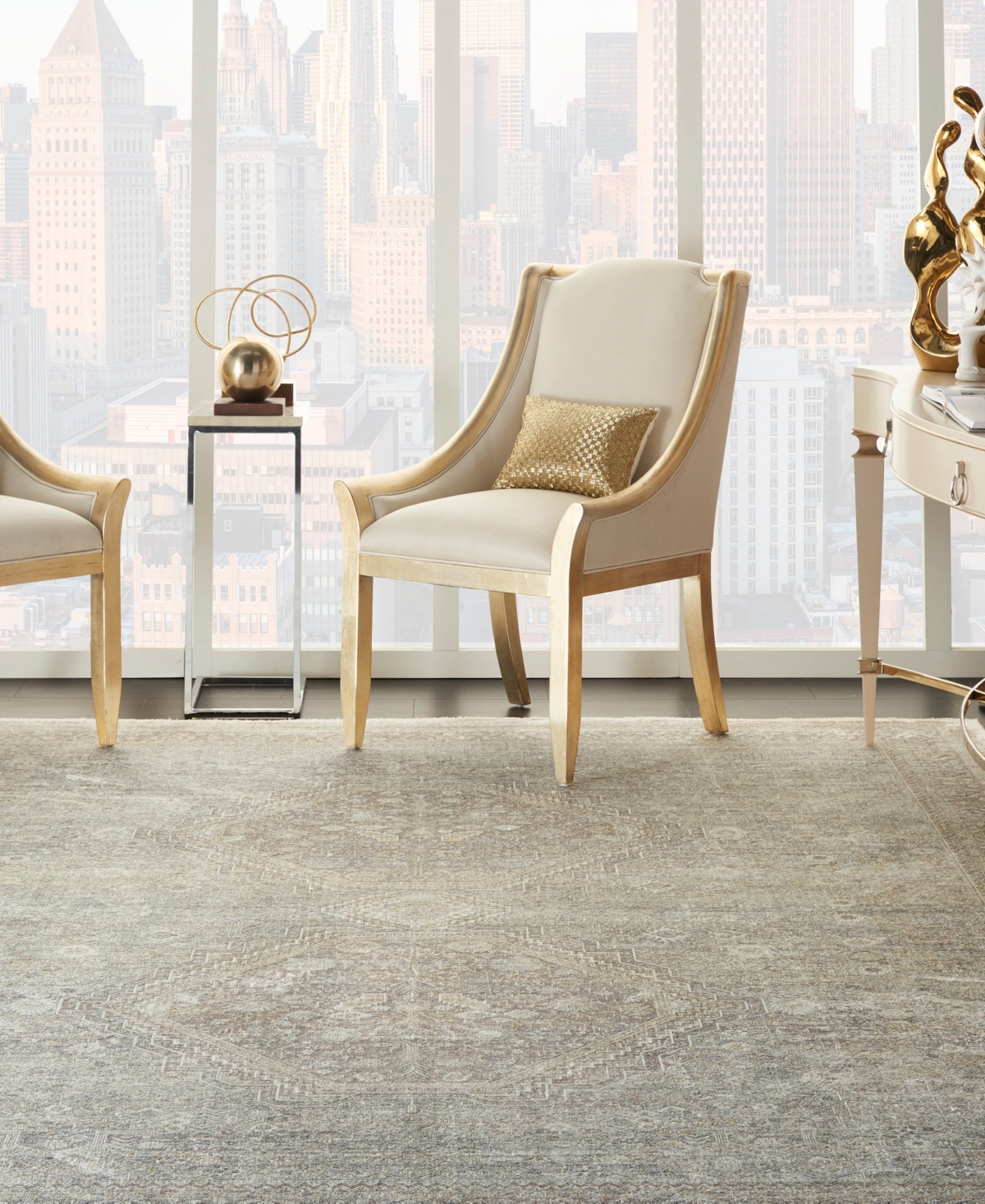 Nourison Home Starry Nights Stn04 8' X 10' Area Rug In Cream,gray