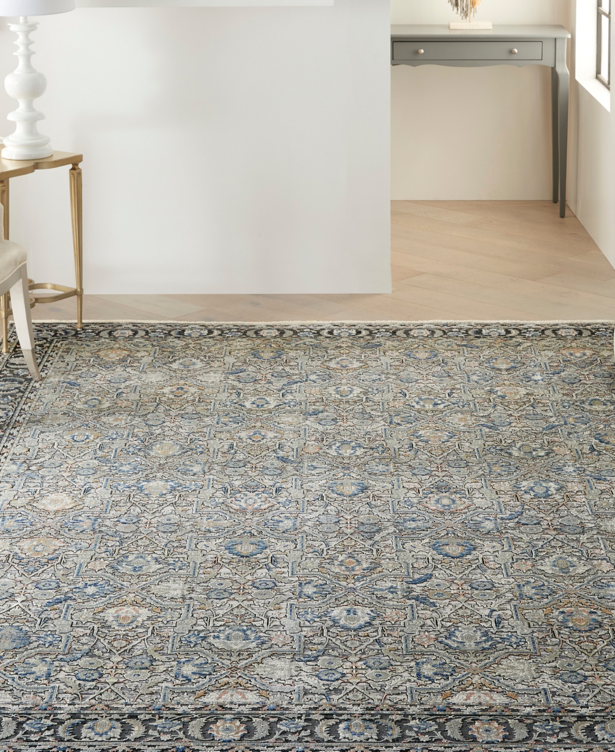Nourison Home Starry Nights Stn10 8' X 10' Area Rug In Gray,navy