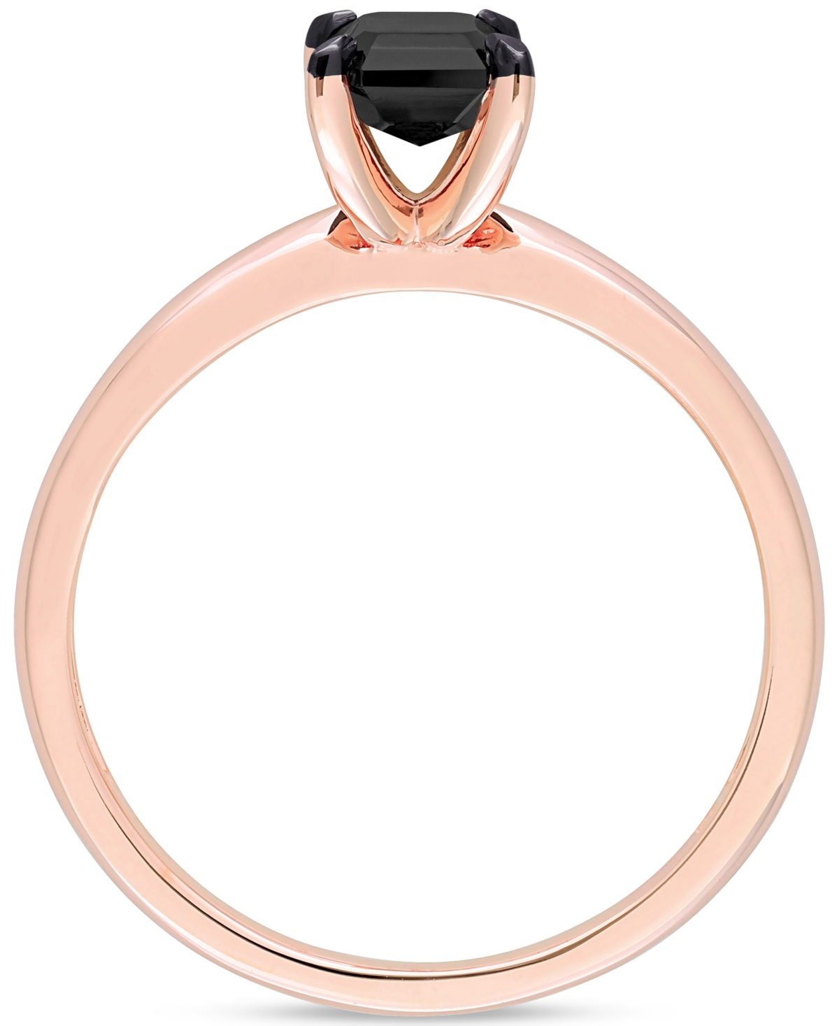 Black Diamond Emerald-Cut Solitaire Engagement Ring (1 ct. t.w.) in 14k- Rose Gold