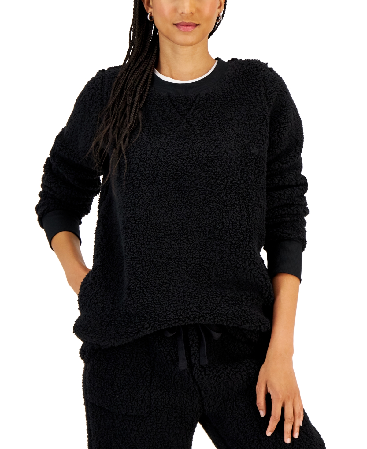 STYLE & CO WOMEN'S SHERPA TUNIC, CREATED FOR MACY'S