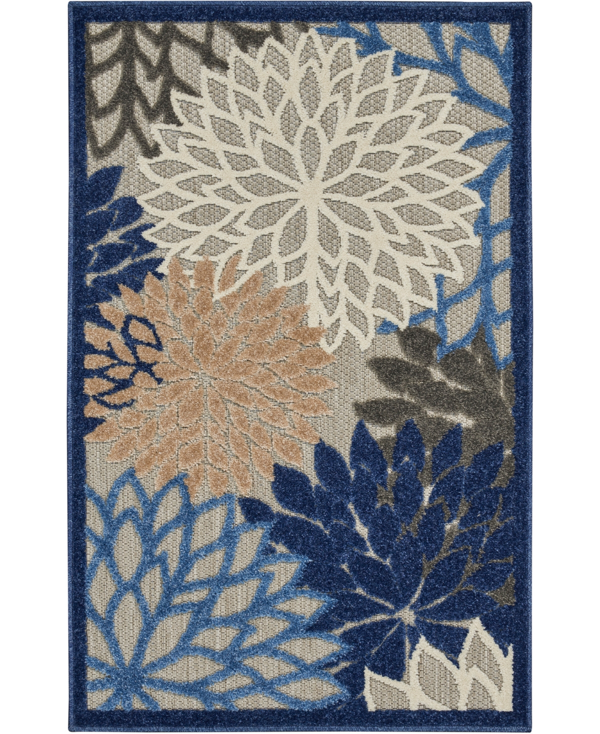 Nourison Home Aloha Alh05 2'8" X 4' Outdoor Area Rug In Blue,multi