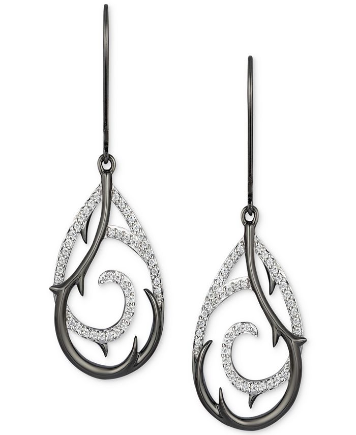 Enchanted Disney Fine Jewelry Diamond Maleficent Drop Earrings (1/5 ct