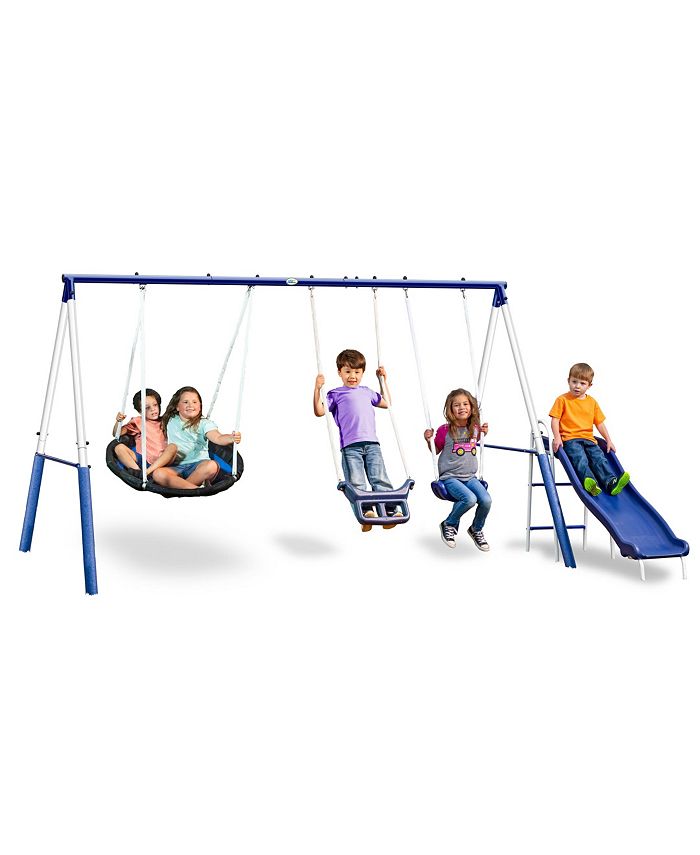 Outdoor Playhouse XDP Fun Forever Swing Set 6-Station Galvanized