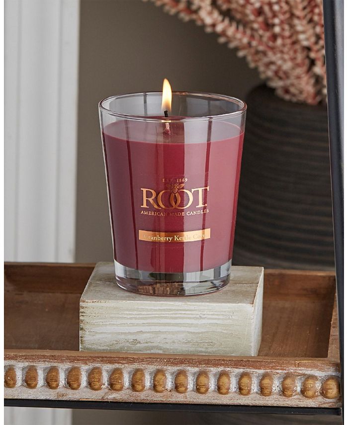 ROOT CANDLES Large Veriglass Cranberry Kettle Corn Fragrance Jar Candle