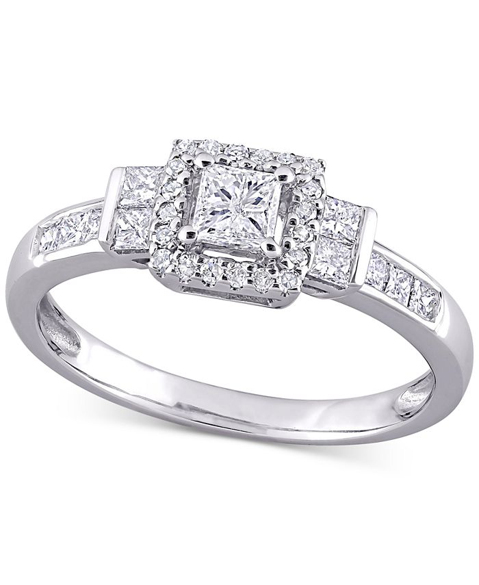 Macy's princess shop cut diamond ring