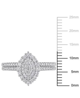 Diamond Halo Cluster Bridal Set (1/2 ct. t.w.) in 14k White Gold