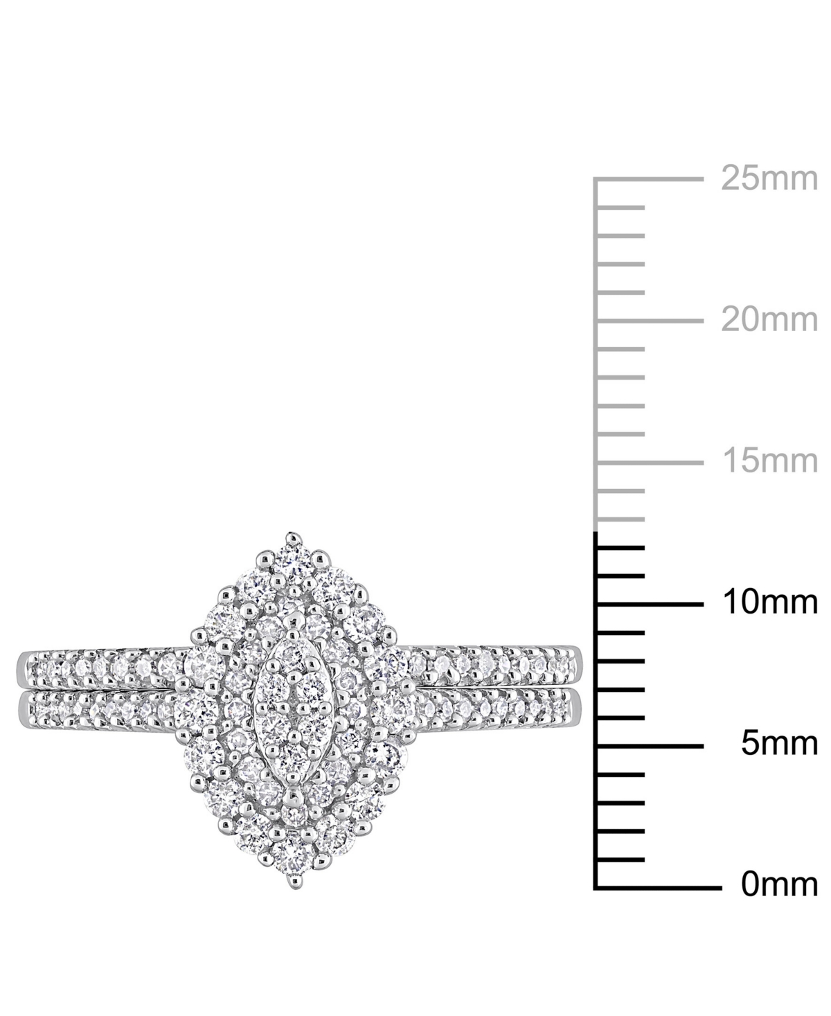 Diamond Halo Cluster Bridal Set (1/2 ct. t.w.) in 14k- White Gold