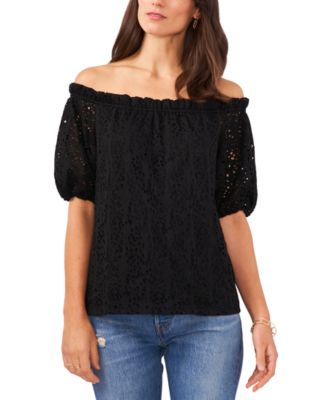 フラワーB ブルーグレイ ans dotsloevner shoulder top black | www