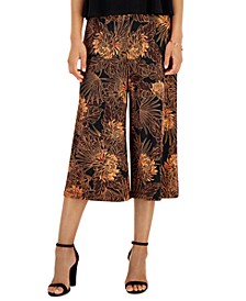 Women's Contrast Printed Cropped Jumpsuit