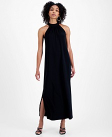Women's Solid Slit-Hem Halter-Neck Maxi Dress, Created for Macy's