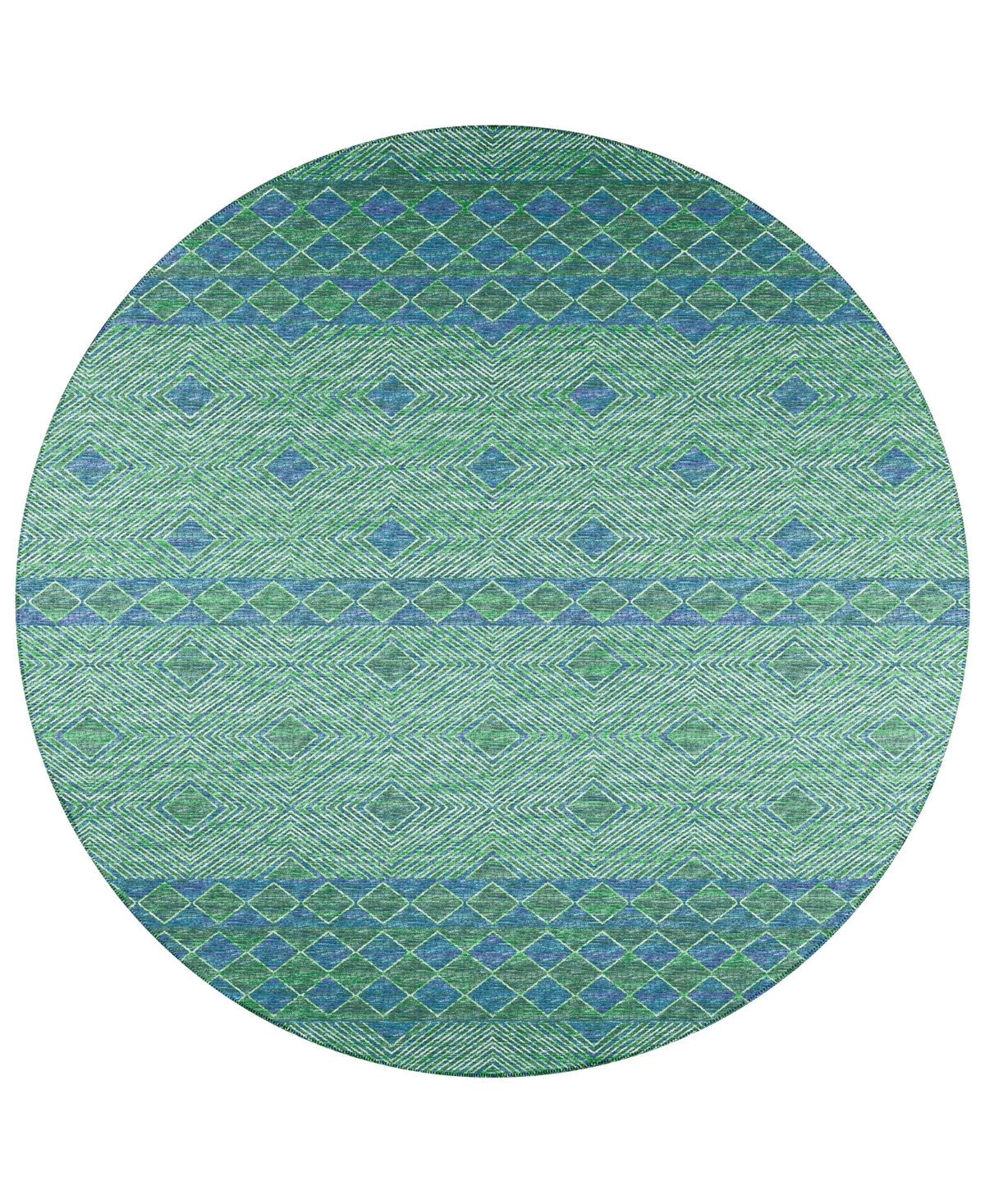 D Style Buttes BTS1 6' x 6' Round Area Rug - Green