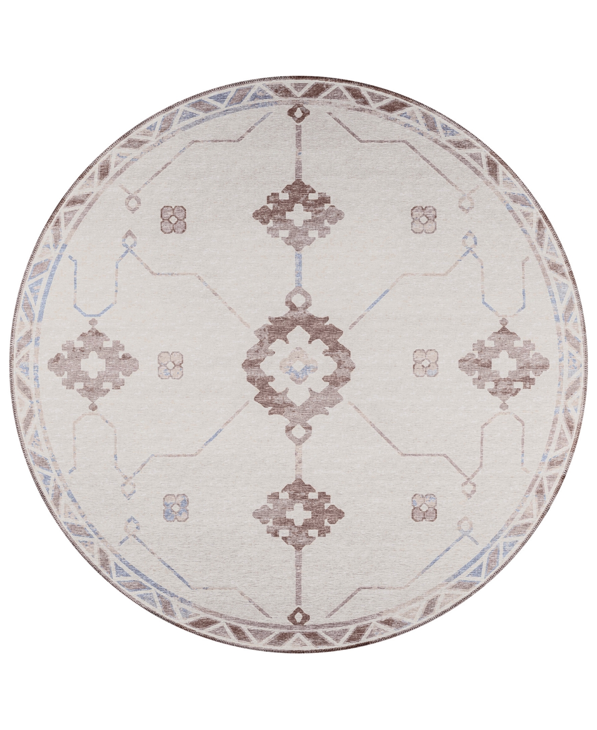 D Style Buttes BTS16 6' x 6' Round Area Rug - Ivory