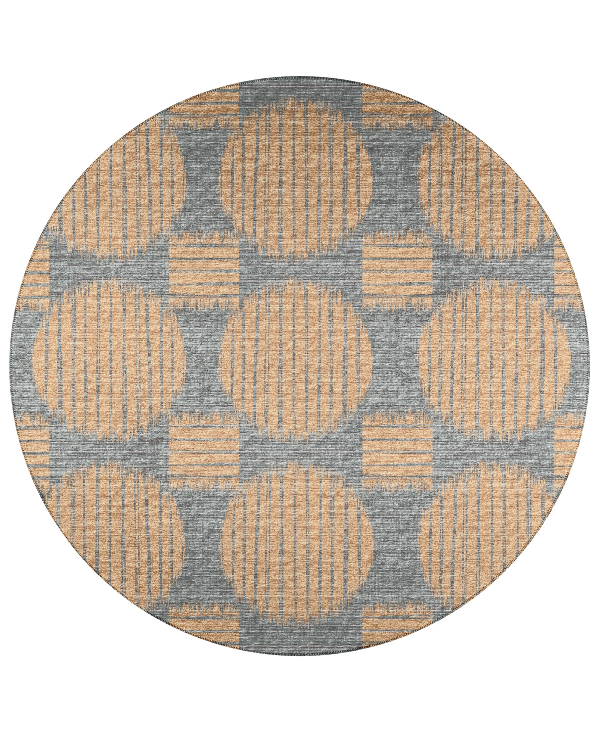 D Style Buttes BTS13 8' x 8' Round Area Rug - Slate