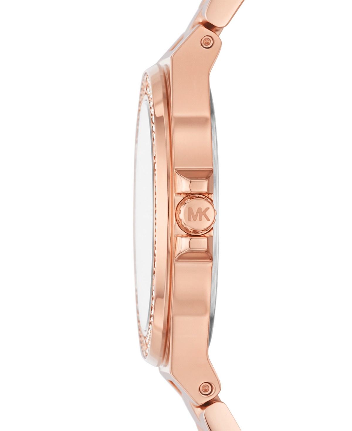 Shop Michael Kors Women's Mini-lennox Three-hand Rose Gold-tone Stainless Steel Bracelet Watch 33mm