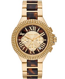 Women's Camille Chronograph Gold-Tone Stainless Steel and Tortoise Acetate Bracelet Watch 43mm
