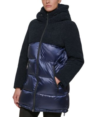 Calvin klein mixed media puffer jacket online