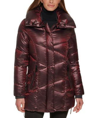 burgundy calvin klein coat