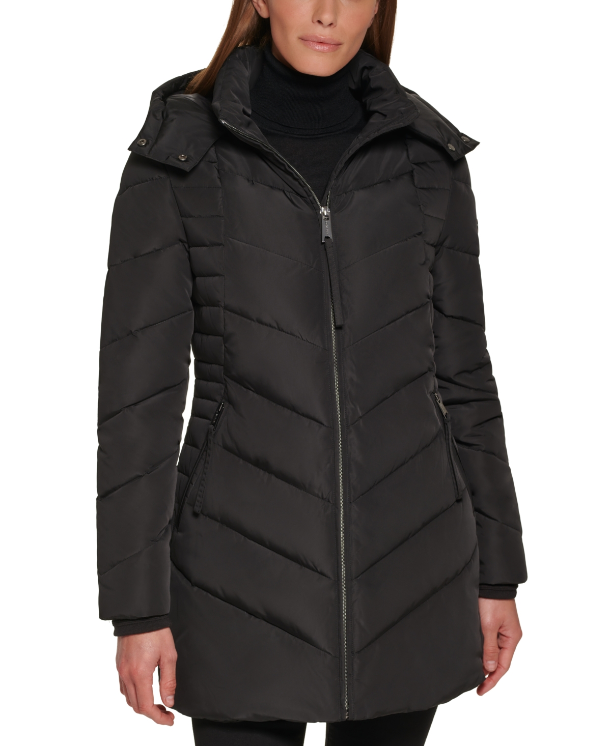 Calvin Klein Women's Hooded Maxi Puffer Coat In Black | ModeSens