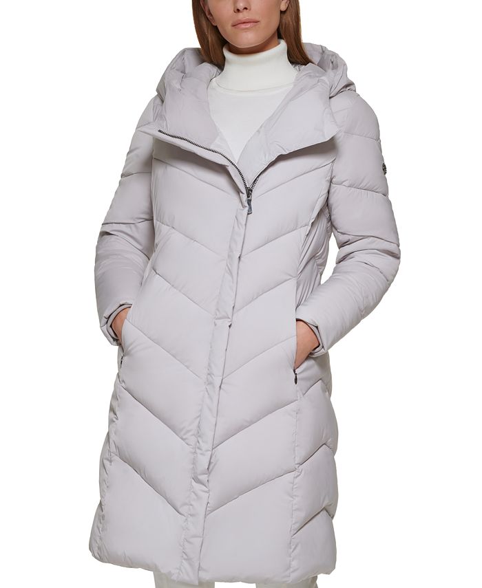 Descubrir 71+ imagen calvin klein women’s hooded maxi puffer coat