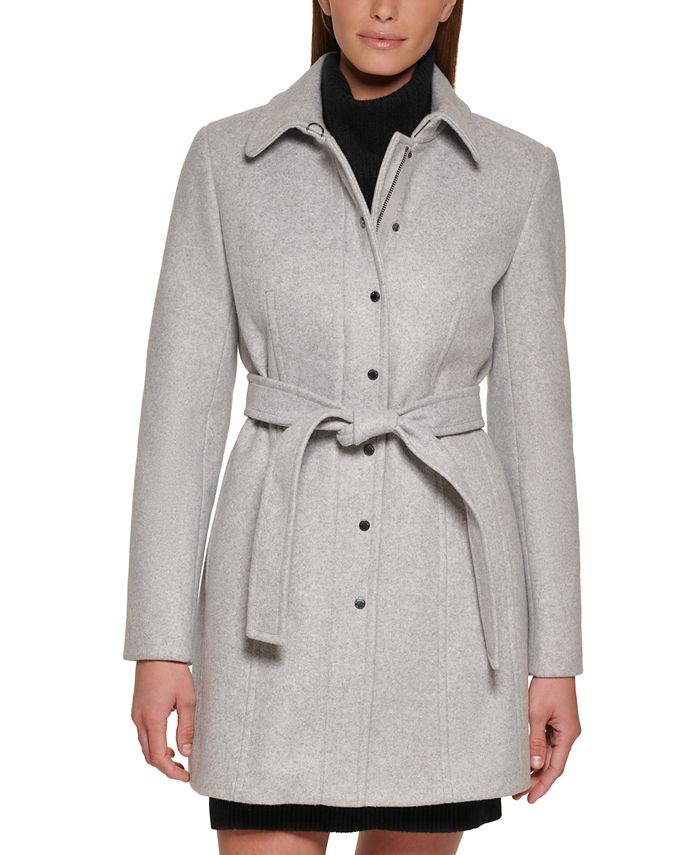 Calvin Klein Women's Petite Belted Club-Collar Coat & Reviews - Coats &  Jackets - Petites - Macy's