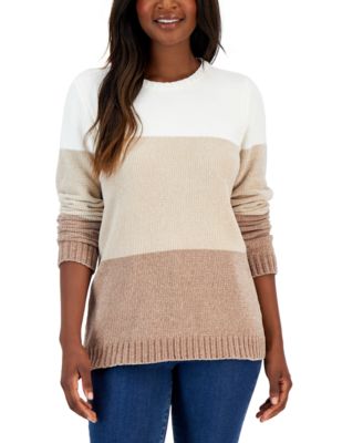 Women's Lucy Chenille Colorblocked Sweater, Created for Macy's