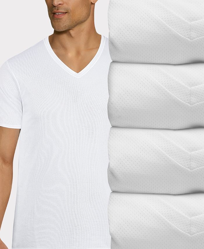 Hanes Men's X-Temp® V-Neck Mesh T-Shirts - 4-pk. - Macy's