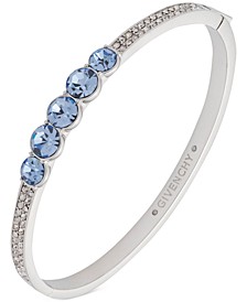 Silver-Tone Color Crystal Bangle Bracelet