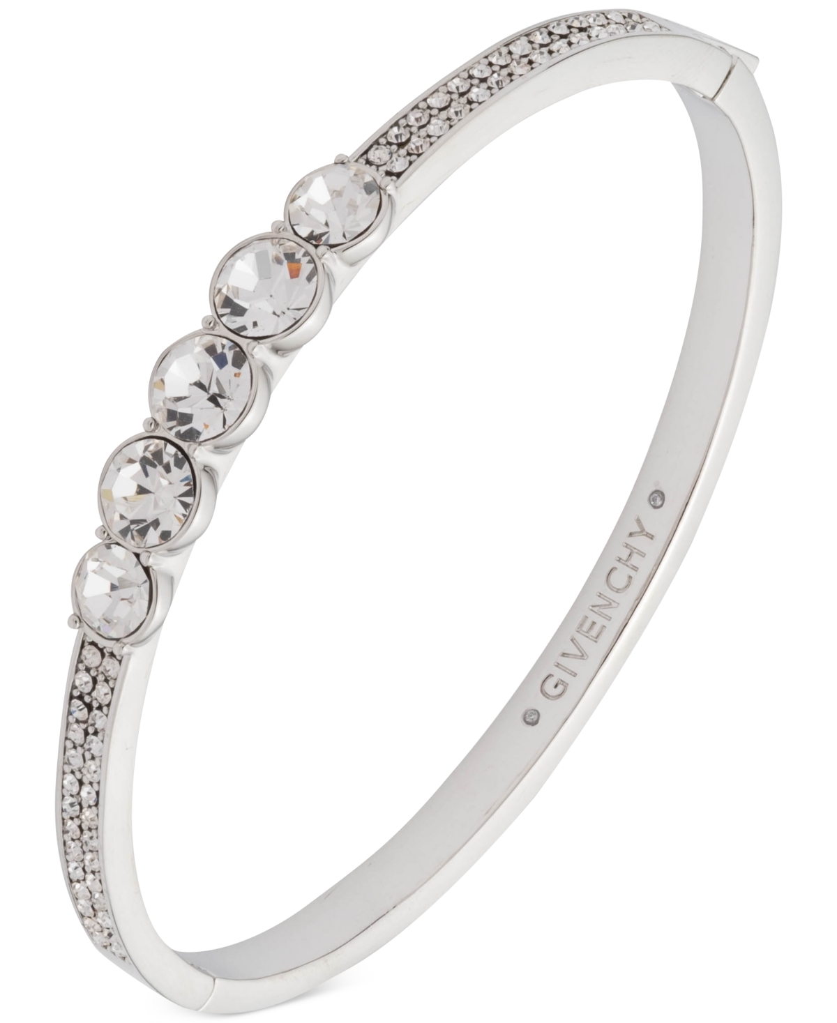 Givenchy Silver-Tone Color Crystal Bangle Bracelet