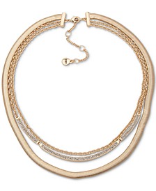 Gold-Tone Pavé Crystal Multi-Row Collar Necklace, 18-1/4" + 3" extender