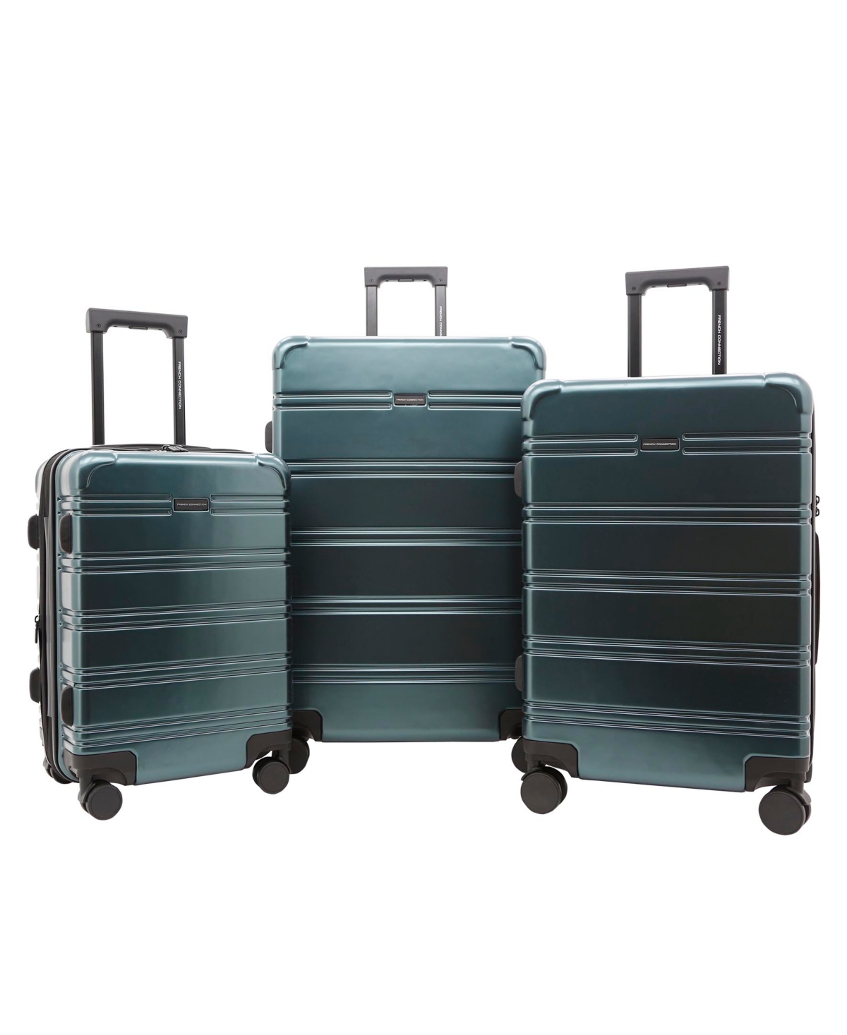 French Connection Conrad Expandable Rolling Hardside Luggage Set, 3 Piece In Green