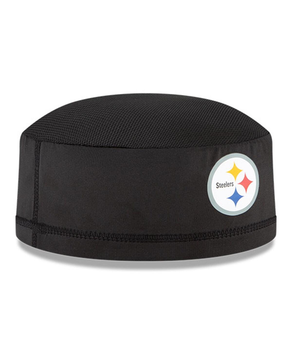 New Era Men's Black Pittsburgh Steelers Nfl Training Skully Cap In Black