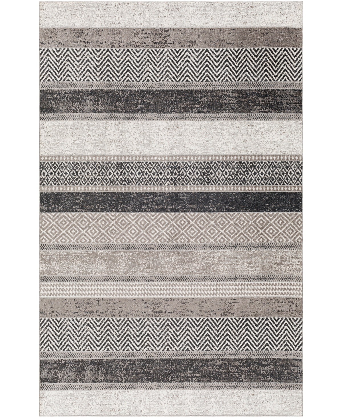 Abbie & Allie Rugs Wake Wke-2304 6'7in x 9' Area Rug - Black, Gray