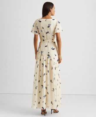 Lauren Ralph Lauren Floral Crinkled Georgette Gown Macy's