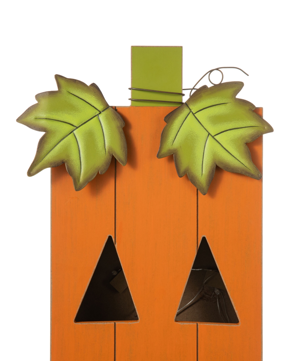 Glitzhome Lighted Halloween Wooden Pumpkin Porch Decor,