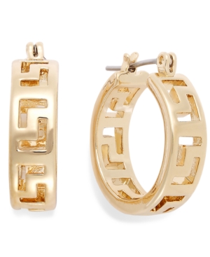 image of Charter Club Greek Key Small Hoop Earrings