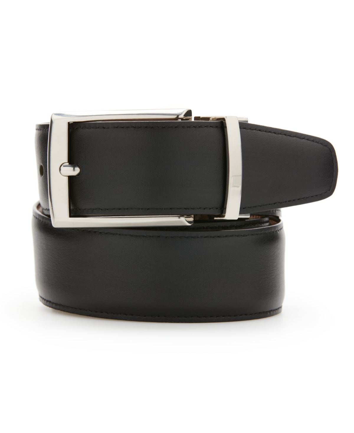 Shop Perry Ellis Portfolio Perry Ellis Men's Tan Leather Reversible Belt In Tan,black