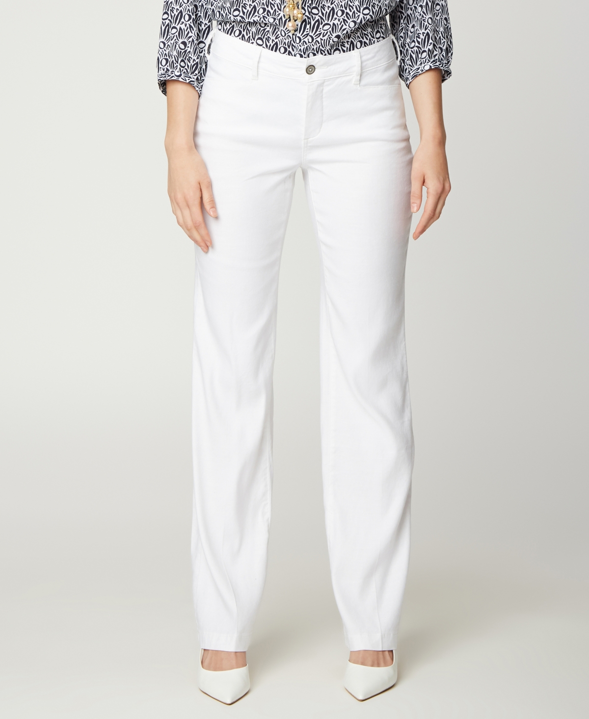 Shop Nydj Women's Trouser Pants In Optic White