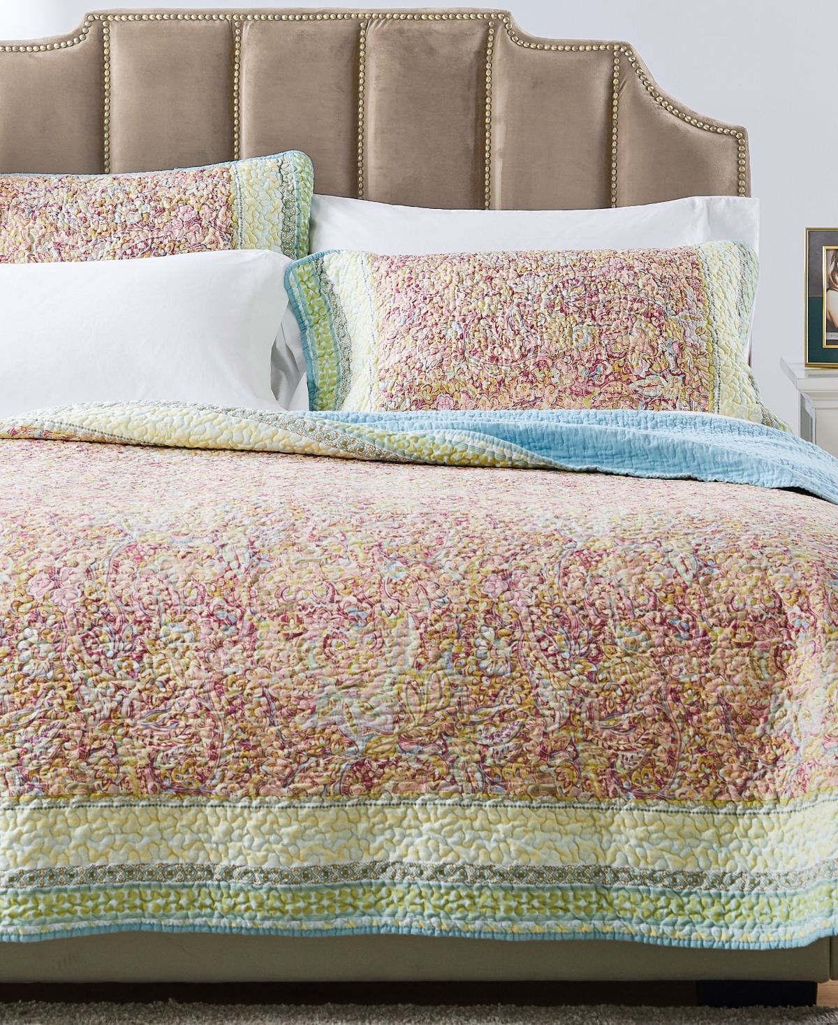 Greenland Home Fashions Palisades Pastel 3-Pc. Quilt Set, King