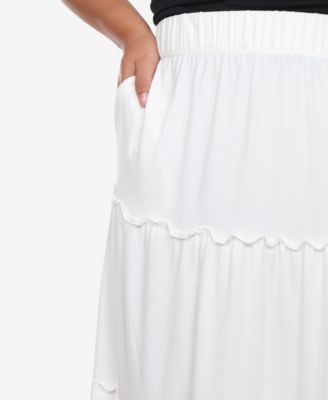 Plus Size Tiered Maxi Skirt