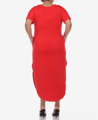 Plus Size Short Sleeve V-neck Maxi Dress